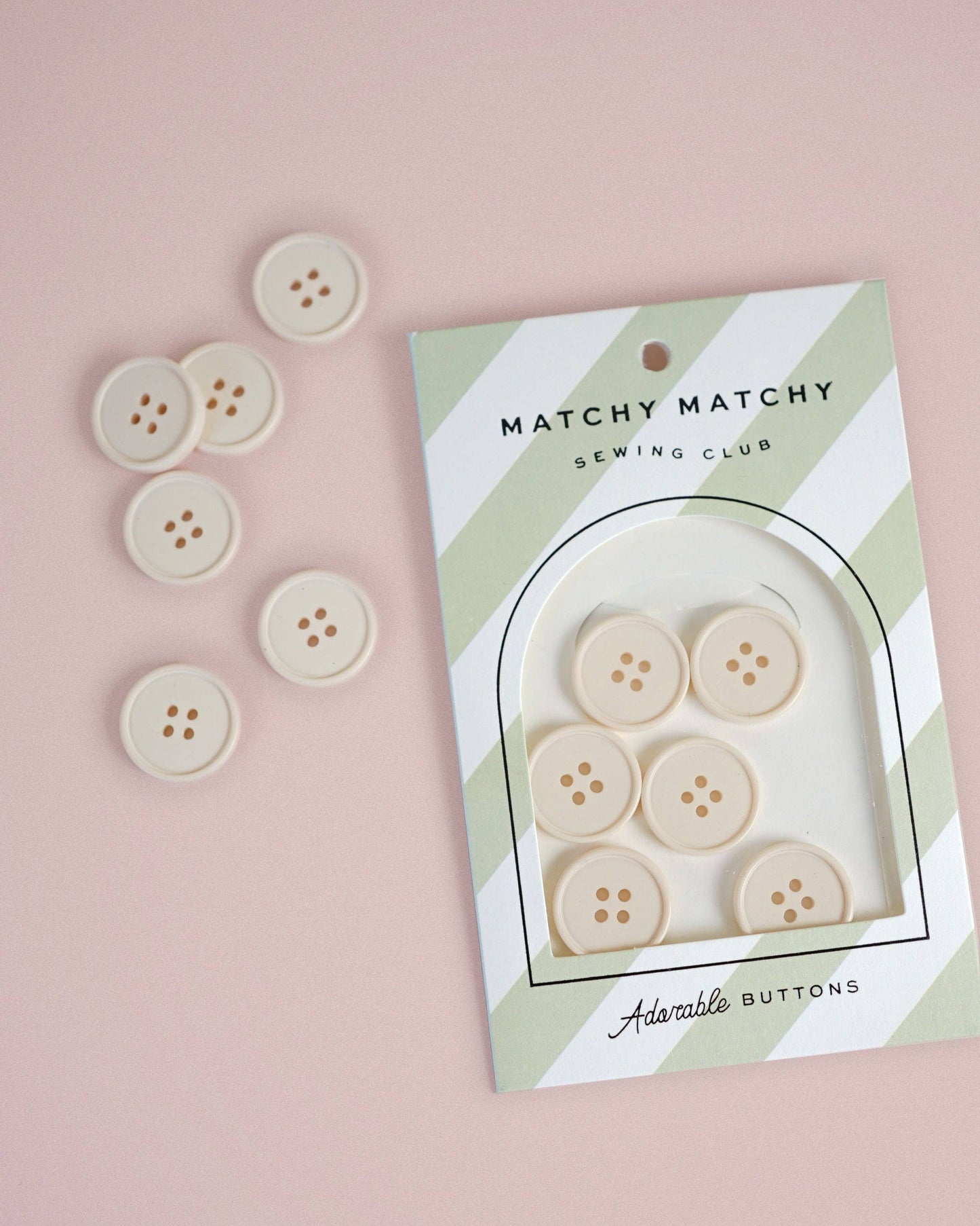 Matchy Matchy Sewing Club Set of 6 Cream Puff Retro Buttons