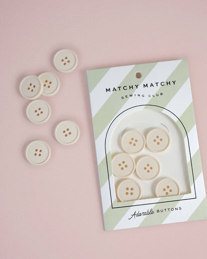 Matchy Matchy Sewing Club Set of 6 Cream Puff Retro Buttons