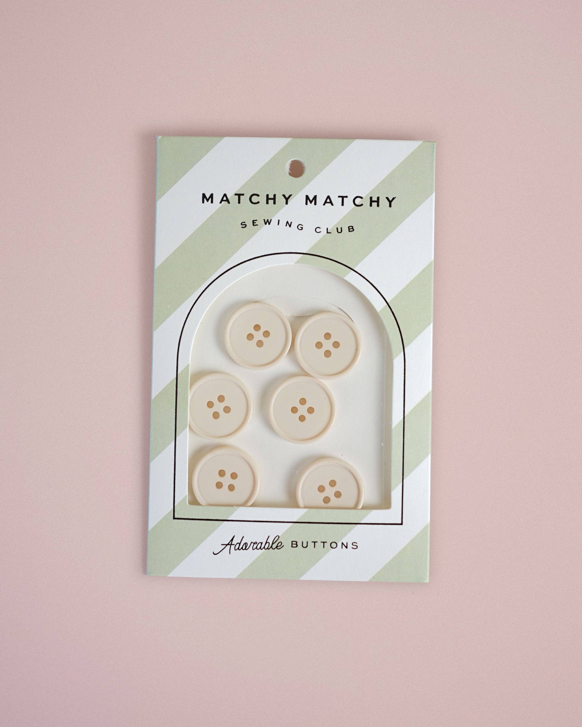 Matchy Matchy Sewing Club Set of 6 Cream Puff Retro Buttons