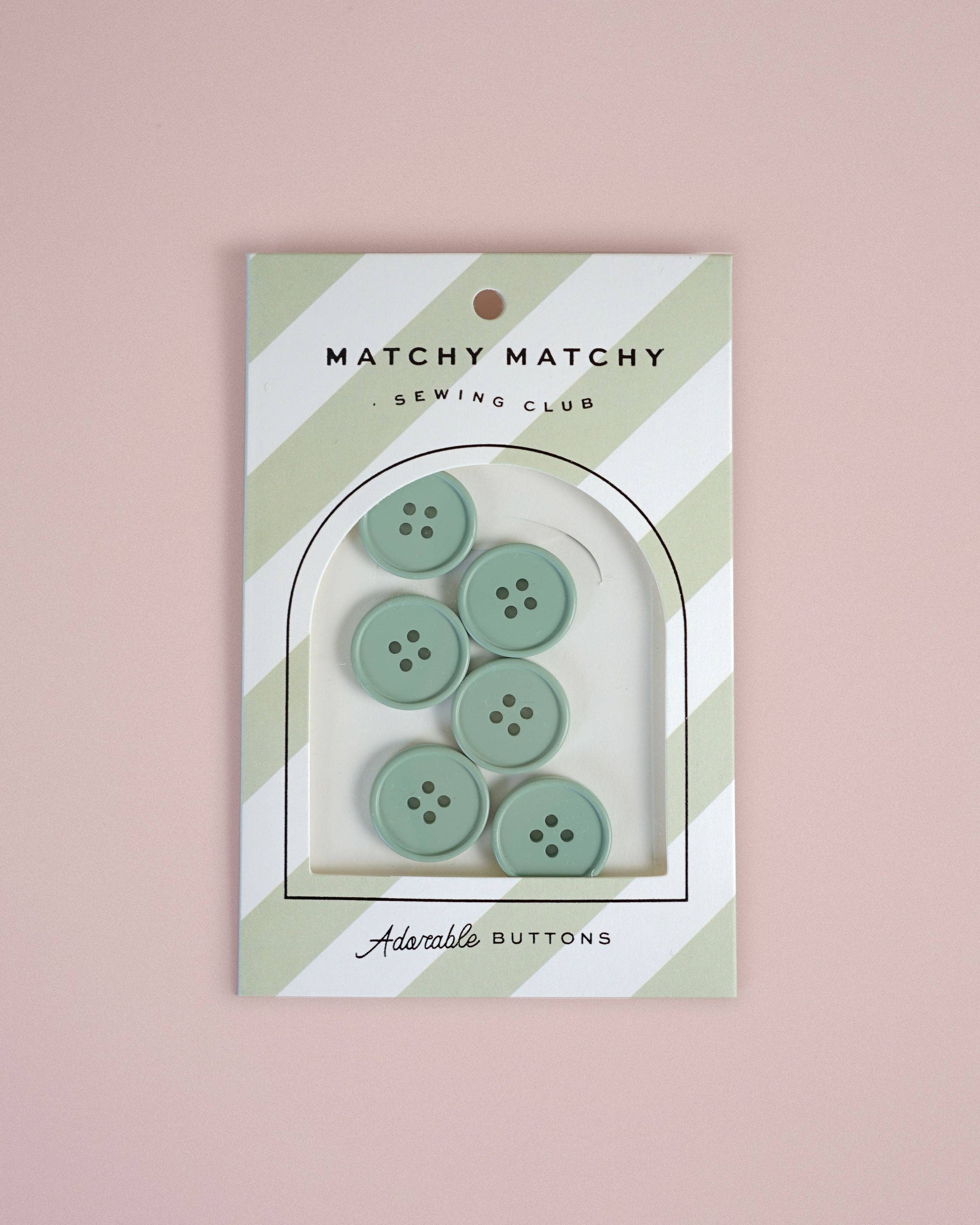 Matchy Matchy Sewing Club Set of 6 Sage Retro Buttons
