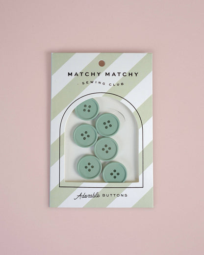 Matchy Matchy Sewing Club Set of 6 Sage Retro Buttons