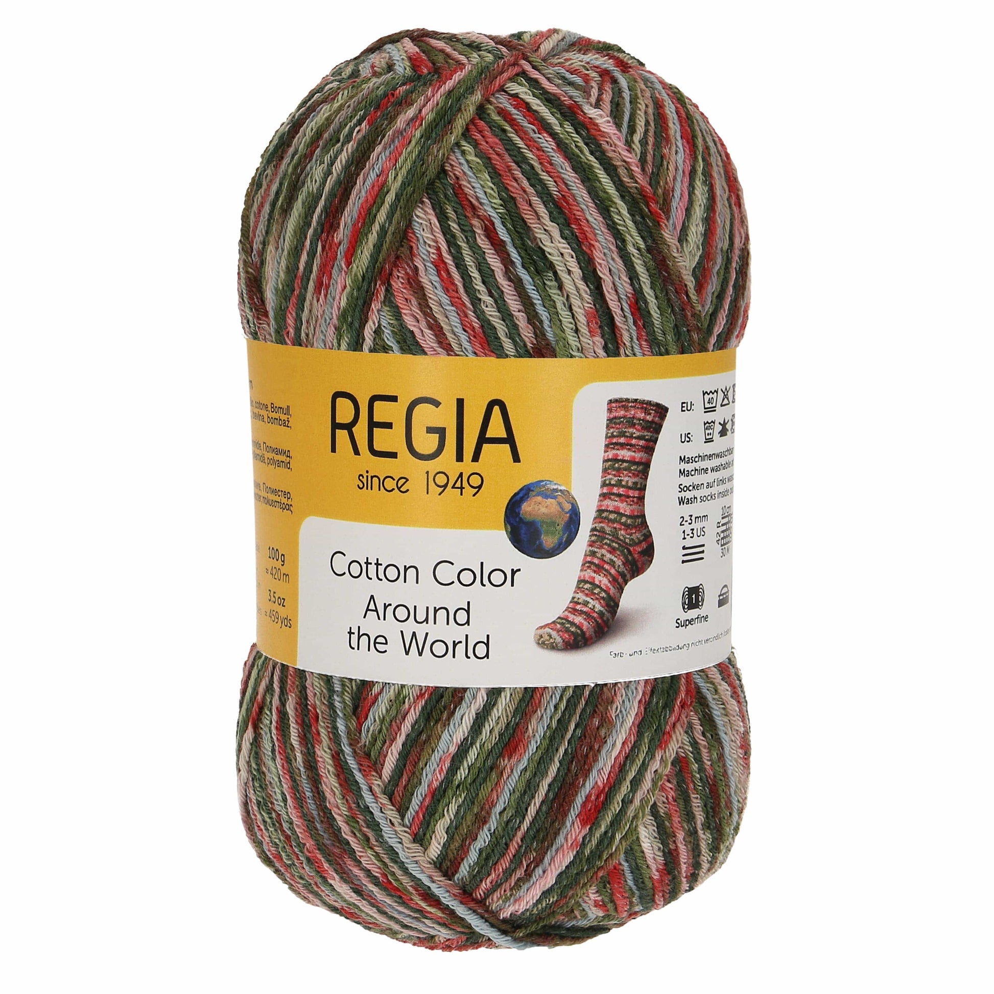 MEZ Black Forest Color REGIA Color Cotton Sock Wool Yarn