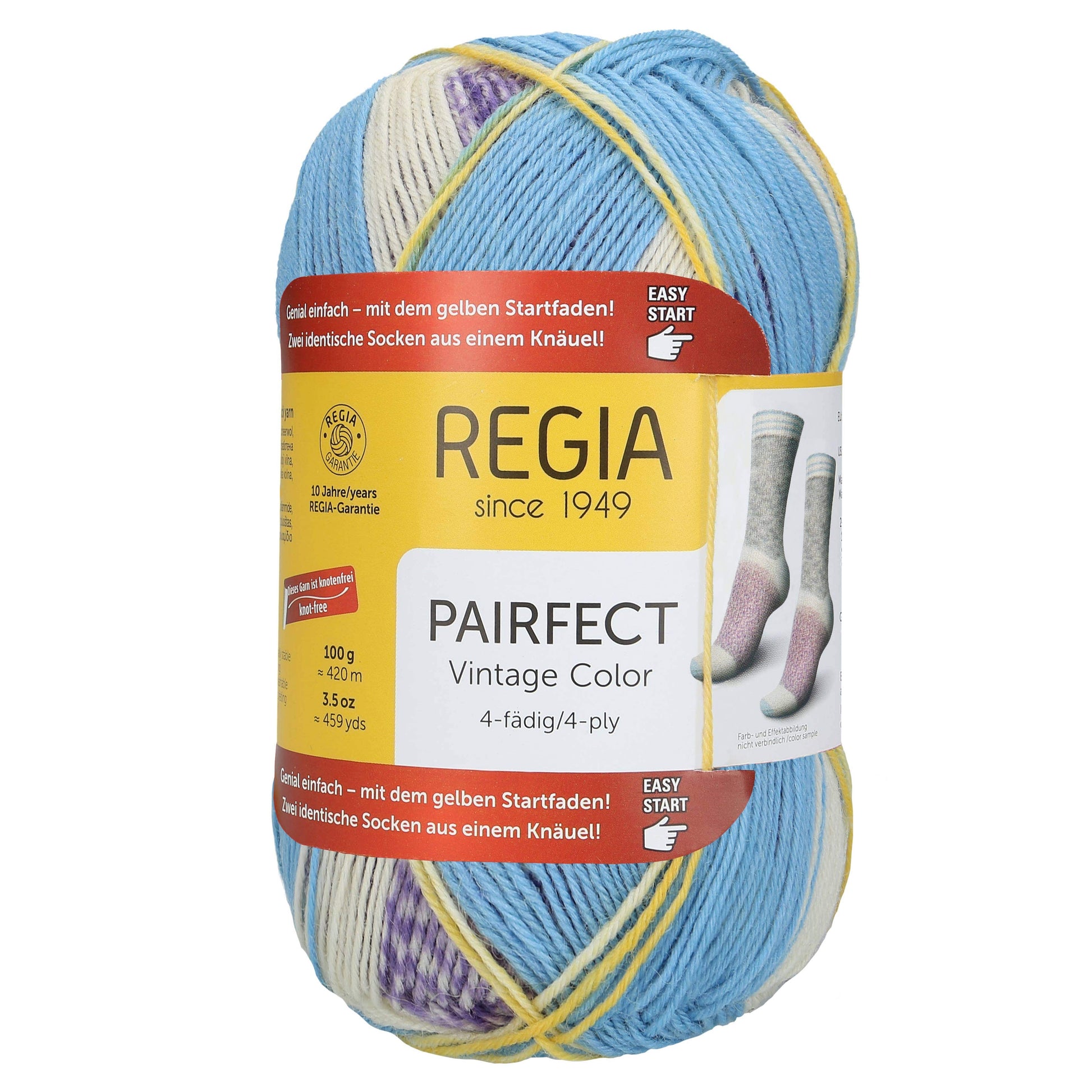 MEZ Grey Shadows REGIA Sock Wool 6-ply Colour Pairfect Yarn