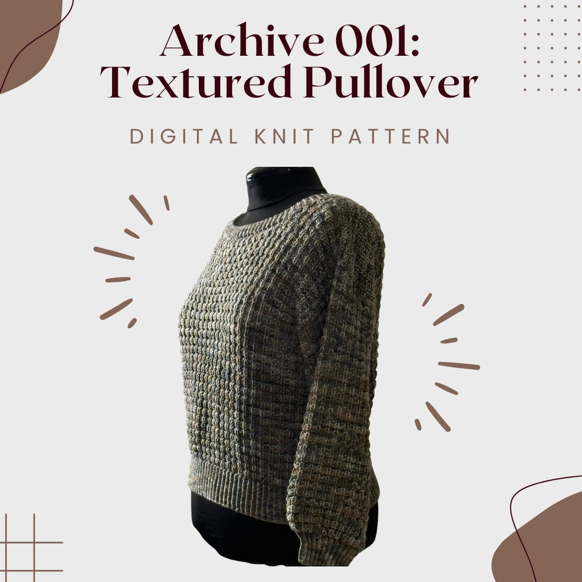 Mountaintop Yarn Archive 001: Textured Pullover - Digital Pattern Patterns