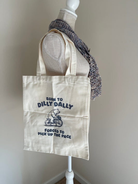 Mountaintop Yarn Born to Dilly Dally Canvas Tote Tote Bags