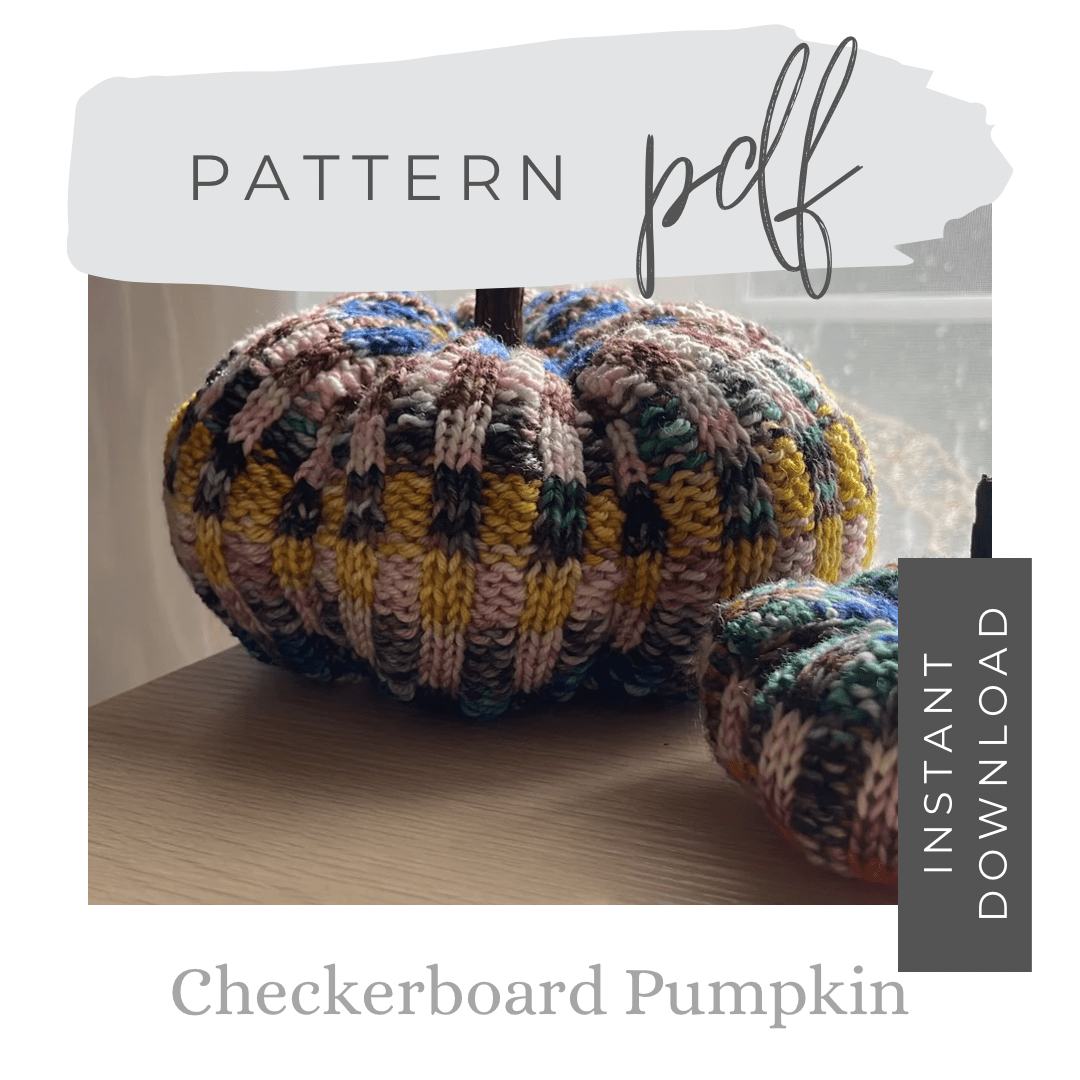 Mountaintop Yarn Checkerboard Knit Pumpkin Pattern Needlecraft Patterns