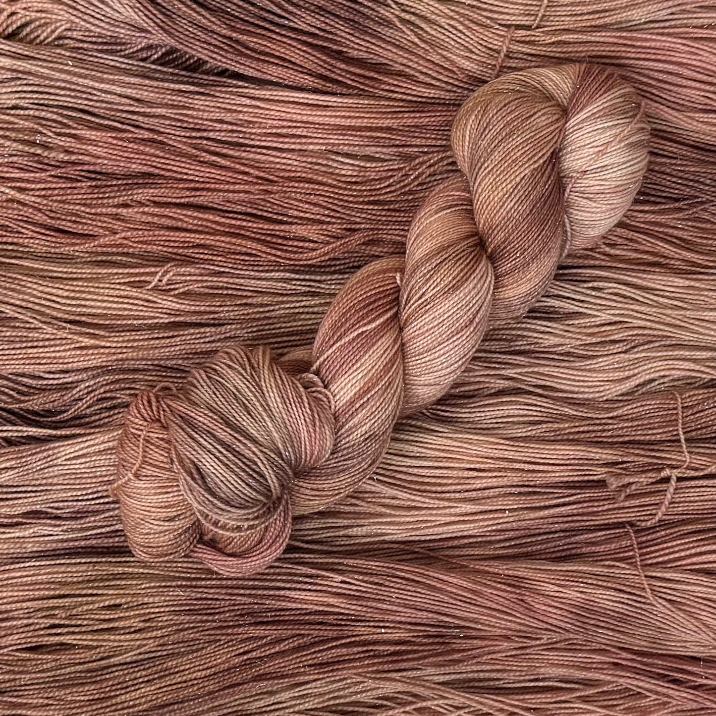 Mountaintop Yarn Cinnamon Toast Silver Glitter Sock Yarn
