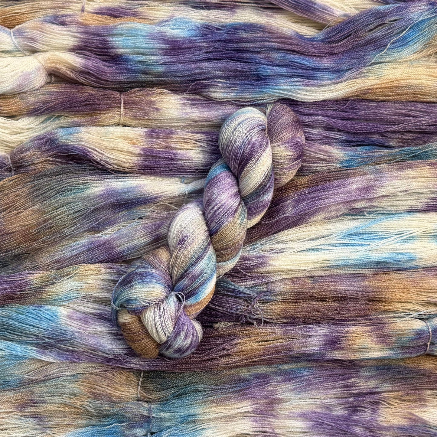 Mountaintop Yarn Denim and Lilacs - 100% SW Merino - Cobweb Weight Yarn