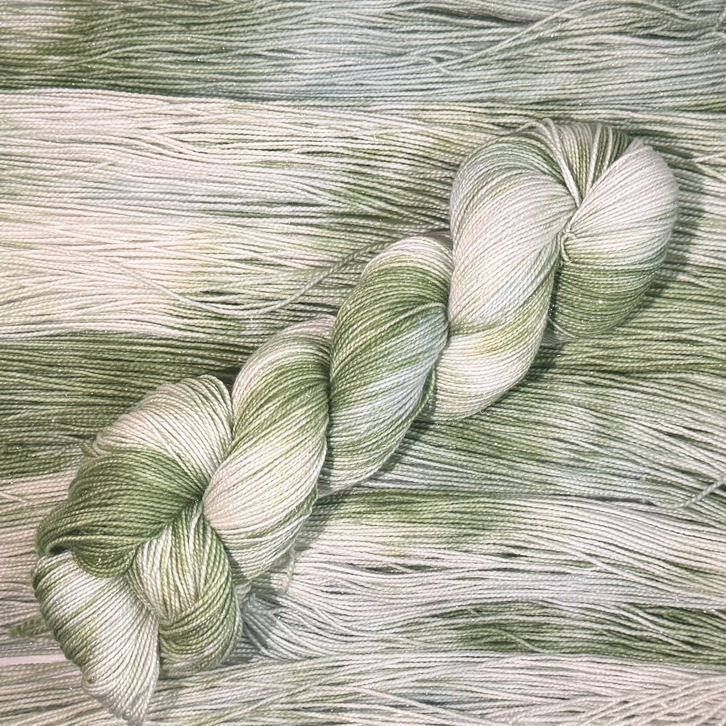 Mountaintop Yarn Dew Drop Silver Glitter Sock Yarn