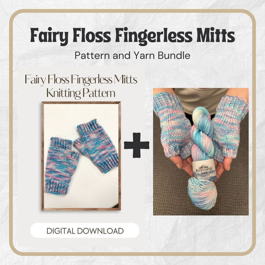 Mountaintop Yarn Fairy Floss Fingerless Mitts Bundle Craft Kits