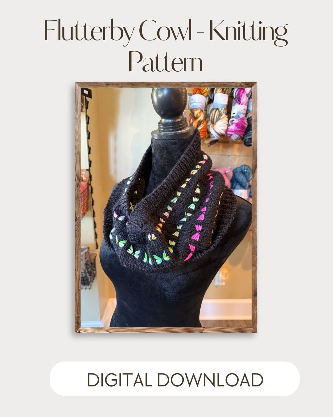 Mountaintop Yarn Flutterby Cowl - Digital Knitting Pattern Needlecraft Patterns