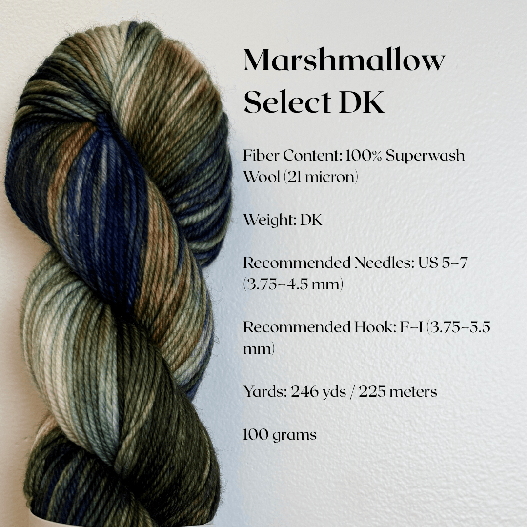 Mountaintop Yarn Marshmallow Select DK Peacock Yarn