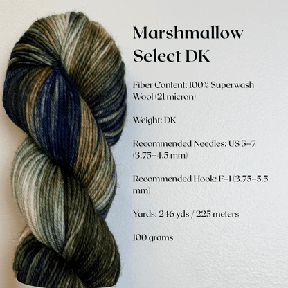 Mountaintop Yarn Marshmallow Select DK Peacock Yarn