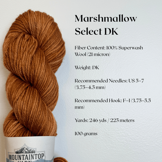 Mountaintop Yarn Marshmallow Select DK Rusty Nail Yarn