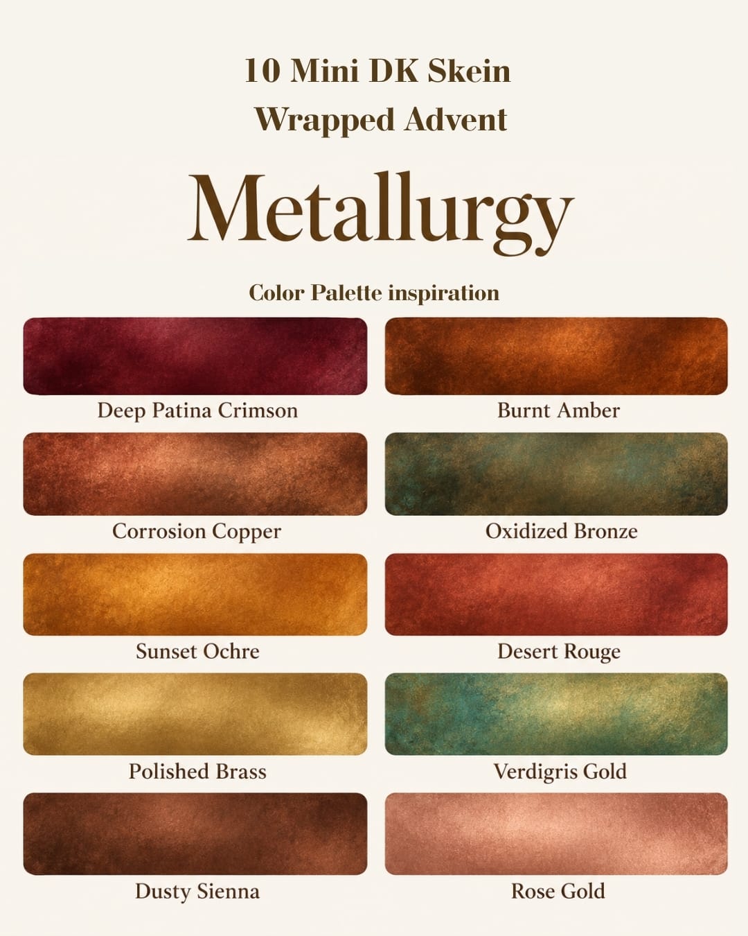 Mountaintop Yarn Minis Metallurgy Advent - 10 DK Weight Minis Yarn