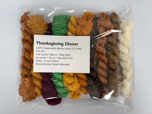 Mountaintop Yarn Minis Thanksgiving Dinner - 10 Worsted Mini Skein Set Yarn