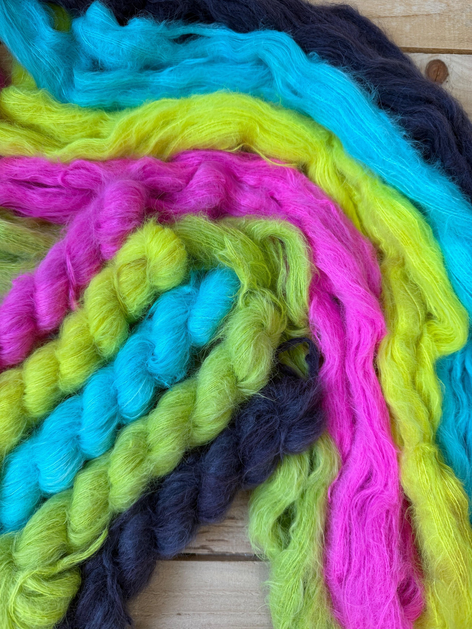 Mountaintop Yarn Mohair Gummy Worm - 10 Mini Skein Color Voyage Kit Yarn