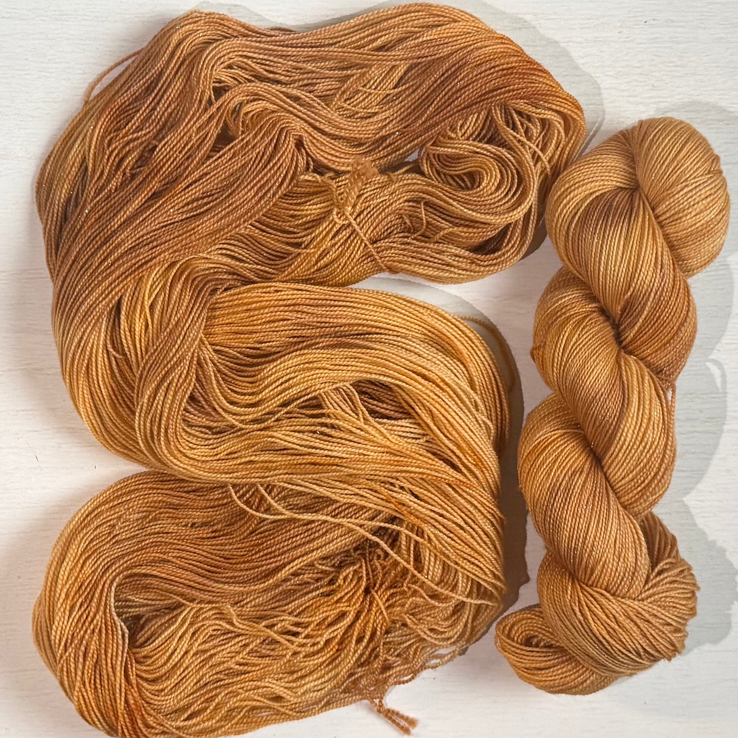 Mountaintop Yarn Pumpkin Spice Latte Silver Glitter Sock Yarn
