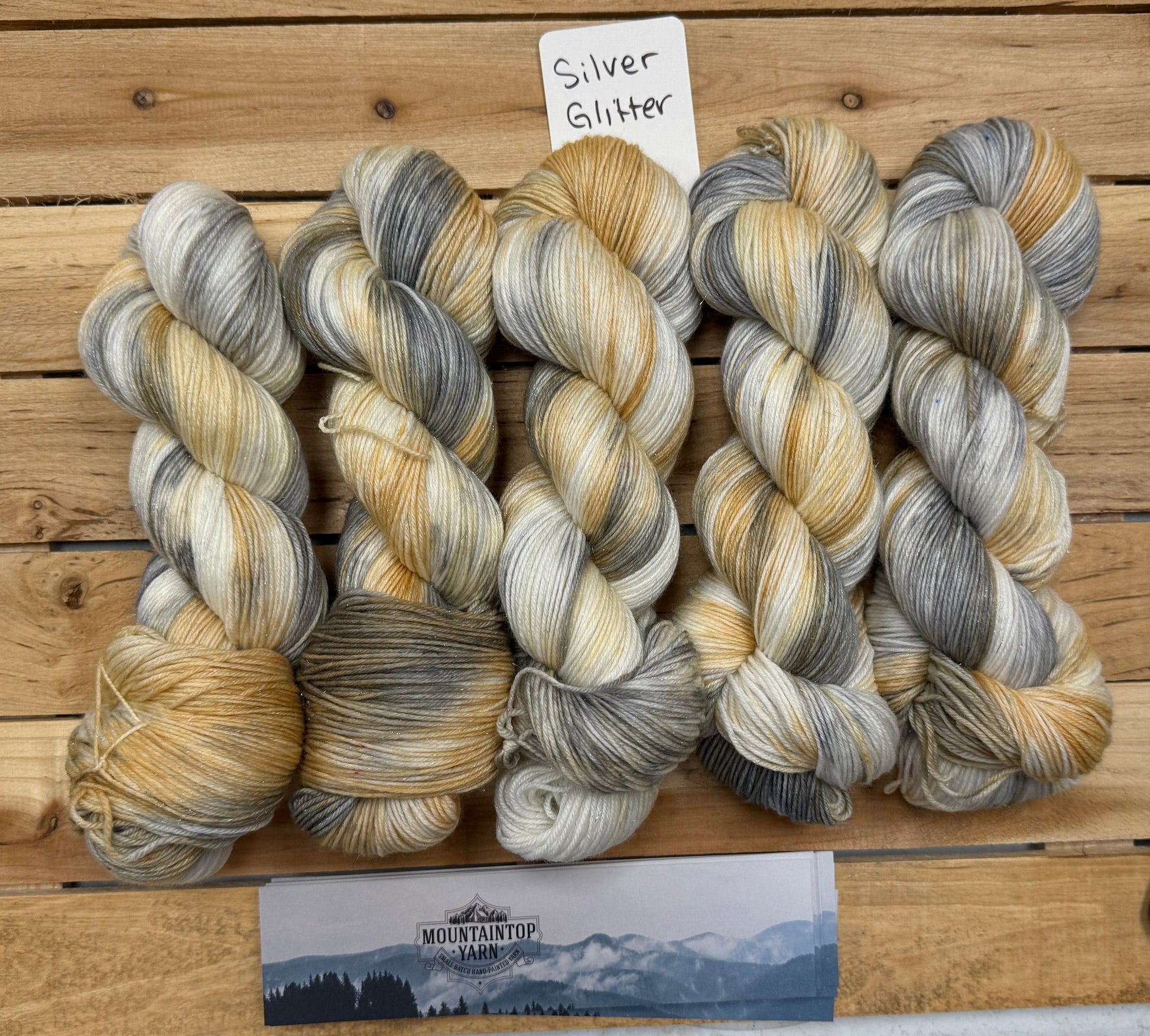Mountaintop Yarn Silver Glitter Sock Engagement Party Yarn