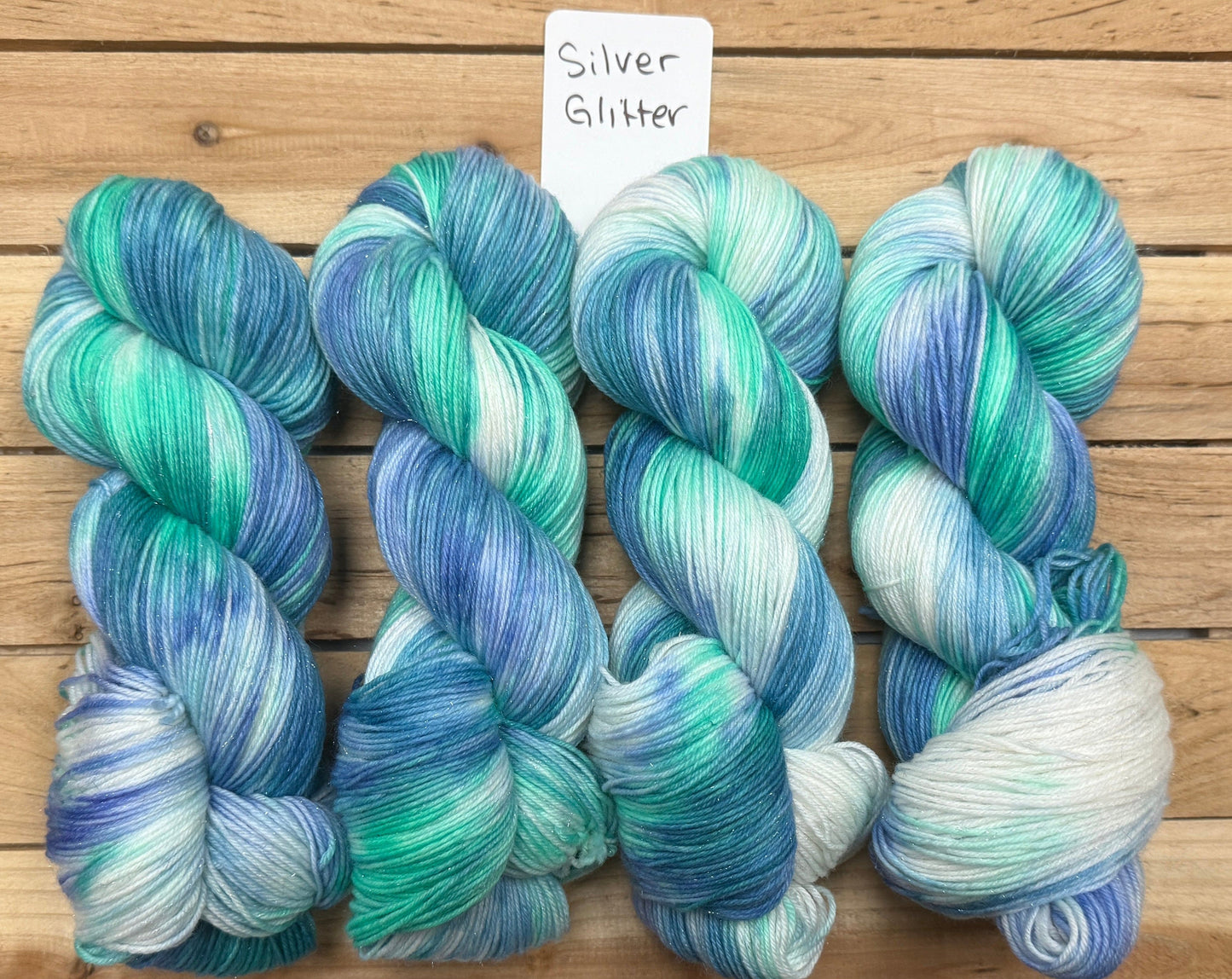 Mountaintop Yarn Silver Glitter Sock Sea Glass Yarn
