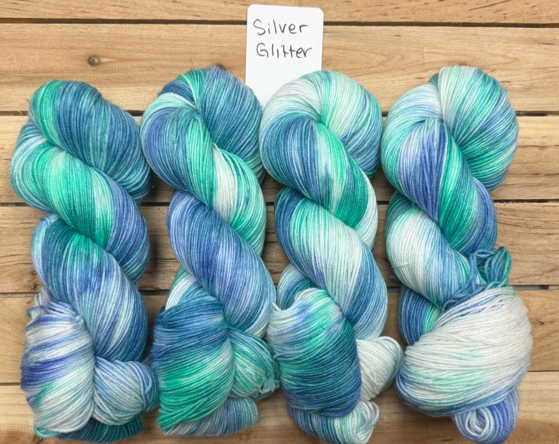 Mountaintop Yarn Silver Glitter Sock Sea Glass Yarn