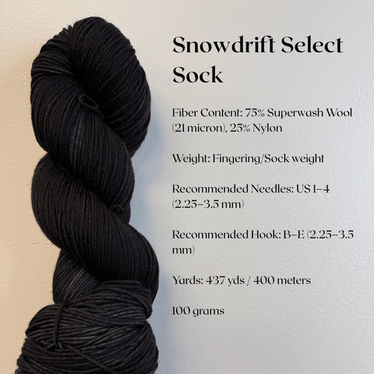 Mountaintop Yarn Snowdrift Select Sock Black Hole Yarn