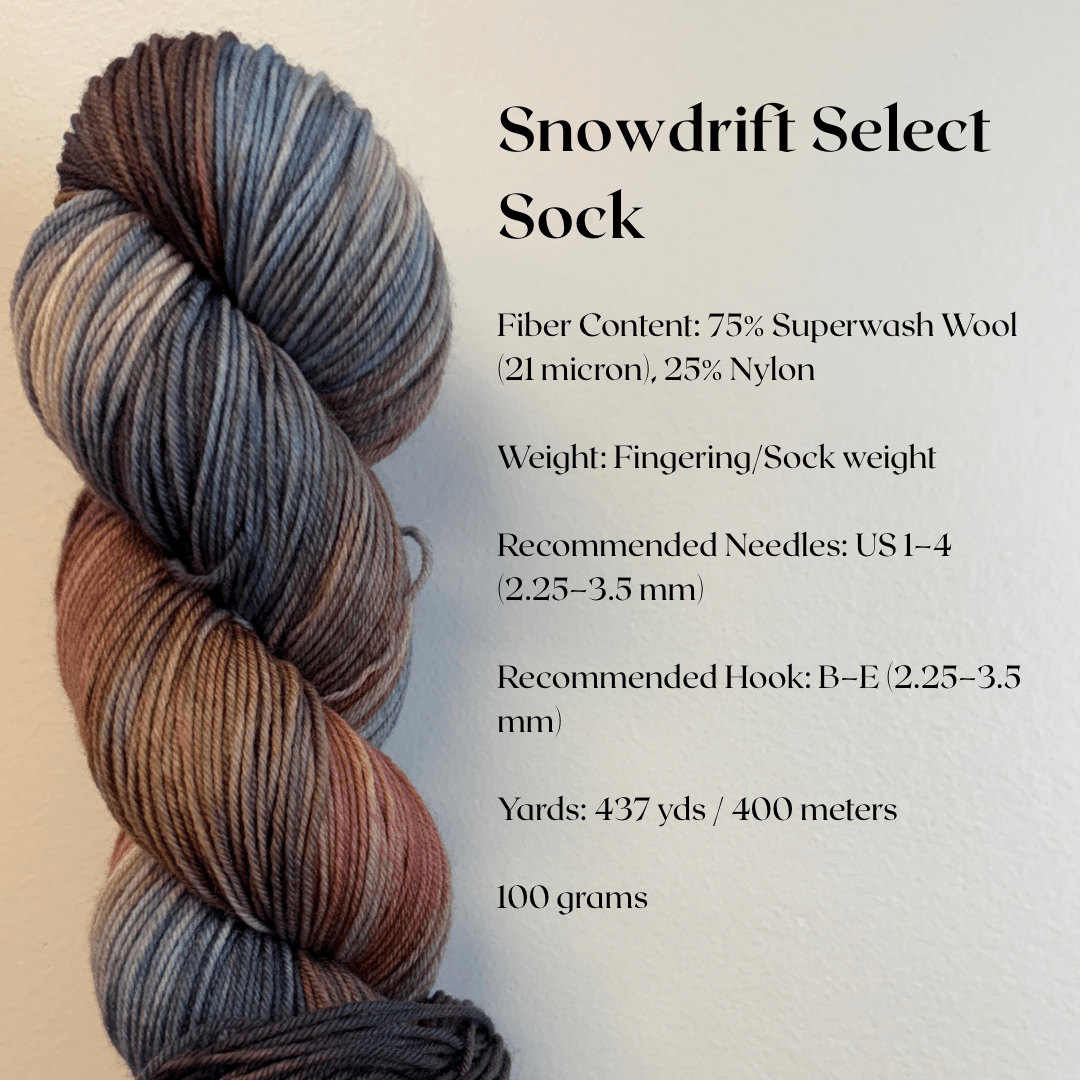 Mountaintop Yarn Snowdrift Select Sock Homestead Yarn