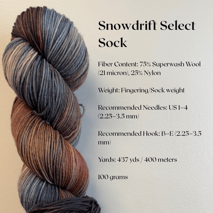 Mountaintop Yarn Snowdrift Select Sock Homestead Yarn