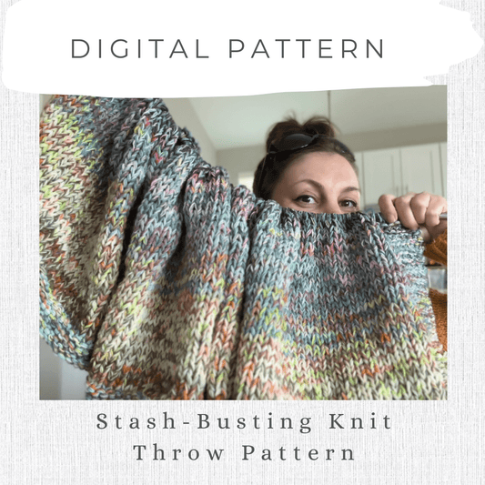 Mountaintop Yarn Stash Busting Knit Throw Pattern - Digital Pattern Needlecraft Patterns