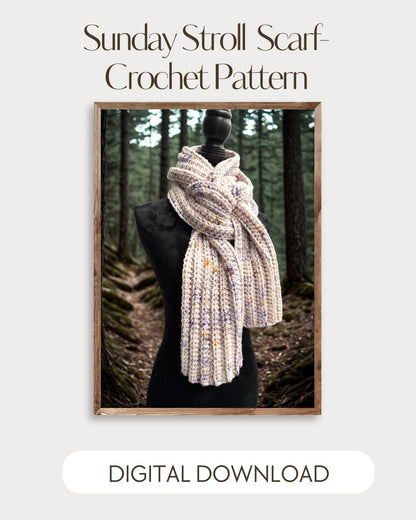 Mountaintop Yarn Sunday Stroll Crochet Scarf - Digital Pattern Needlecraft Patterns