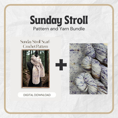 Mountaintop Yarn Sunday Stroll Scarf Bundle - Crochet Pattern and Yarn Kit Craft Kits