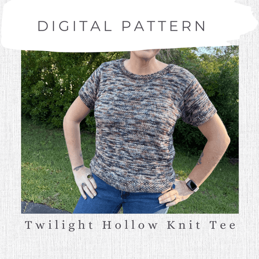 Mountaintop Yarn Twilight Hollow Knit Tee - Digital Pattern Needlecraft Patterns