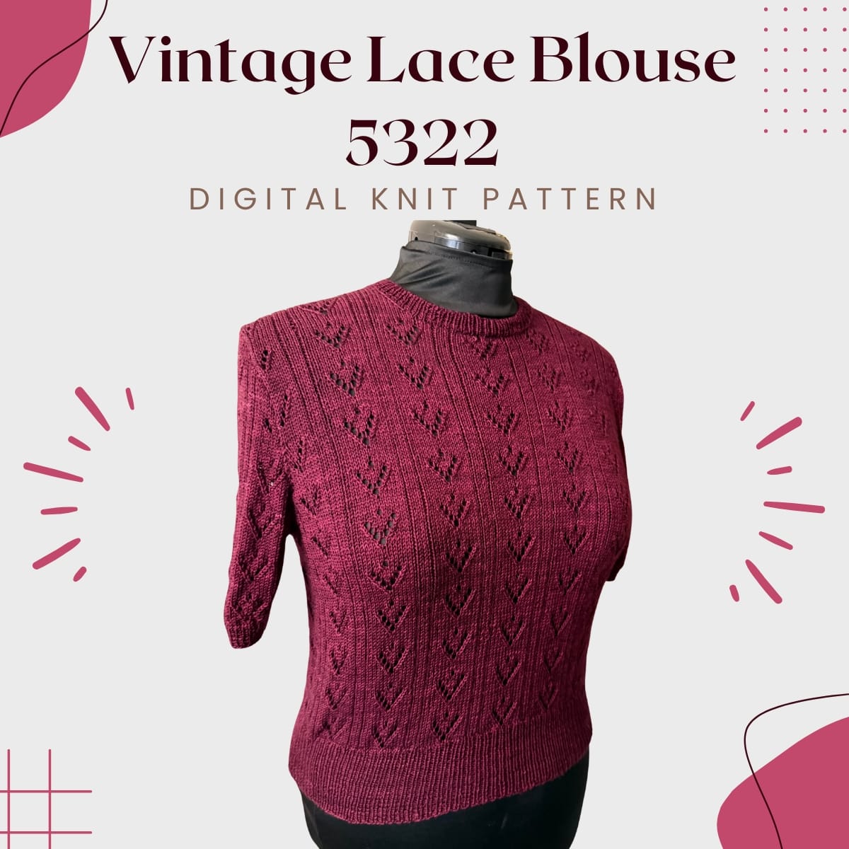 Mountaintop Yarn Vintage Lace Blouse 5322 - Digital Pattern Patterns
