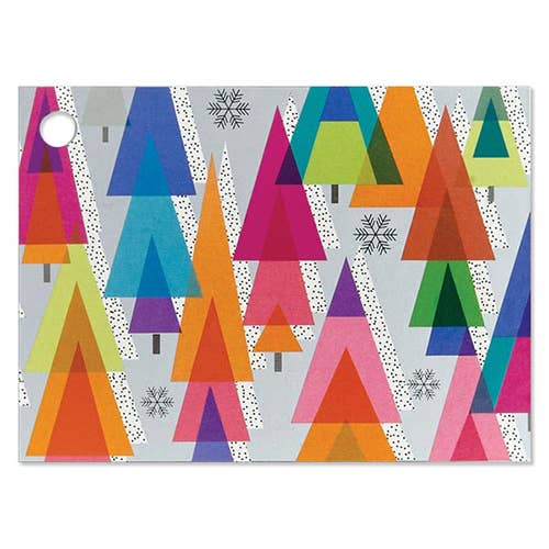 Nashville Wraps Retro Trees Christmas Print Gift Enclosure Cards Paper products