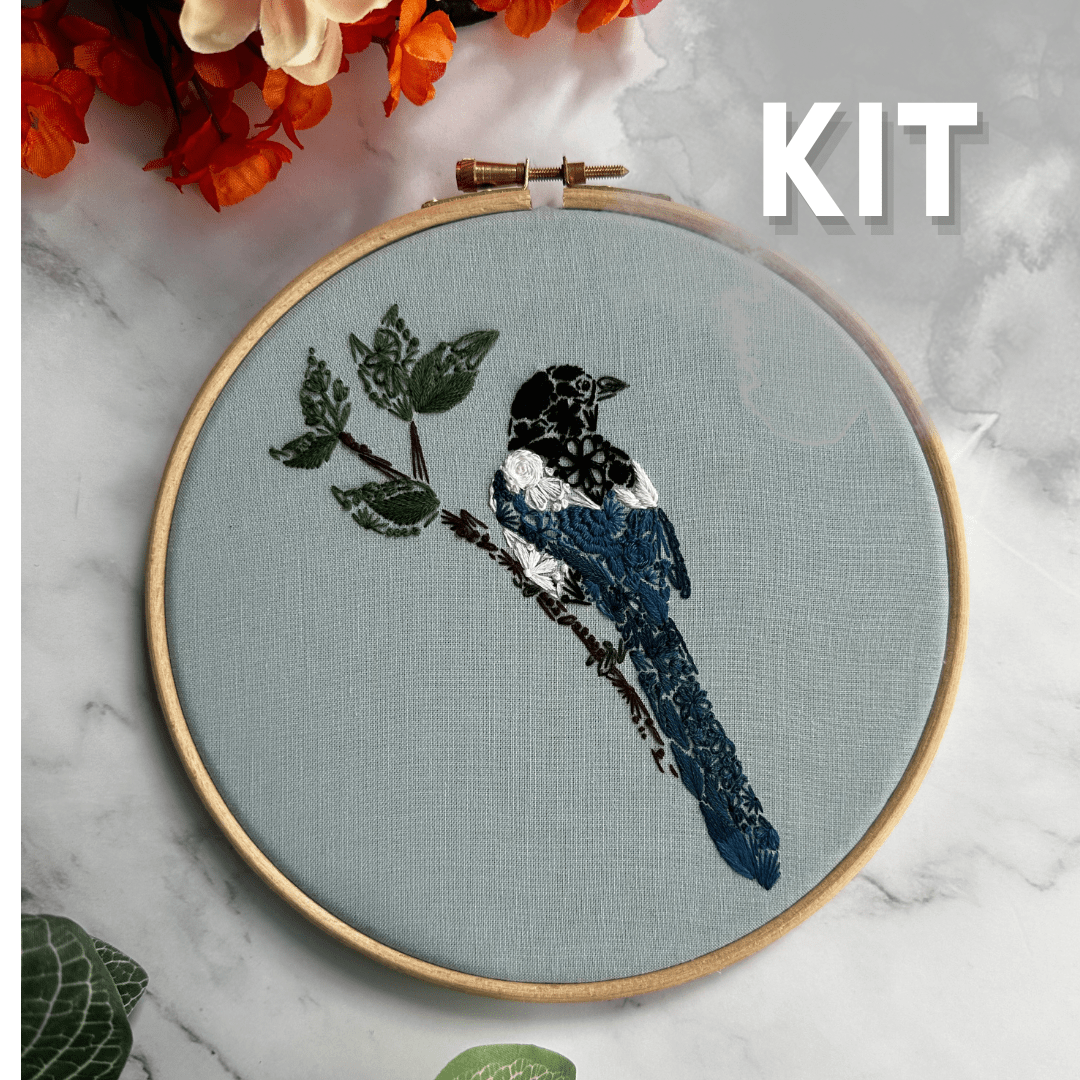 Nest Embirdery Mister Magpie Embroidery Kit Embroidery Kit