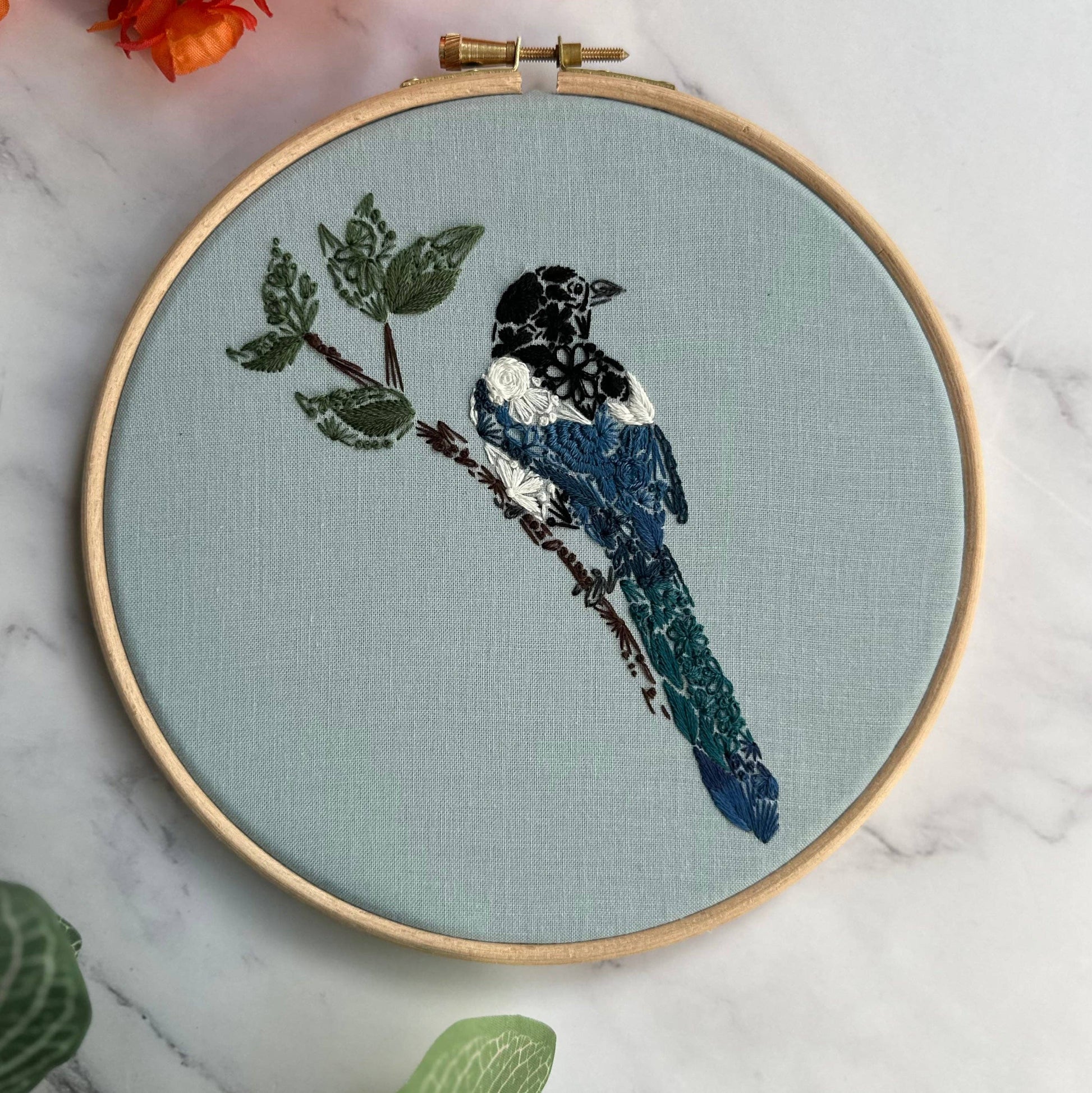 Nest Embirdery Mister Magpie Embroidery Kit Embroidery Kit