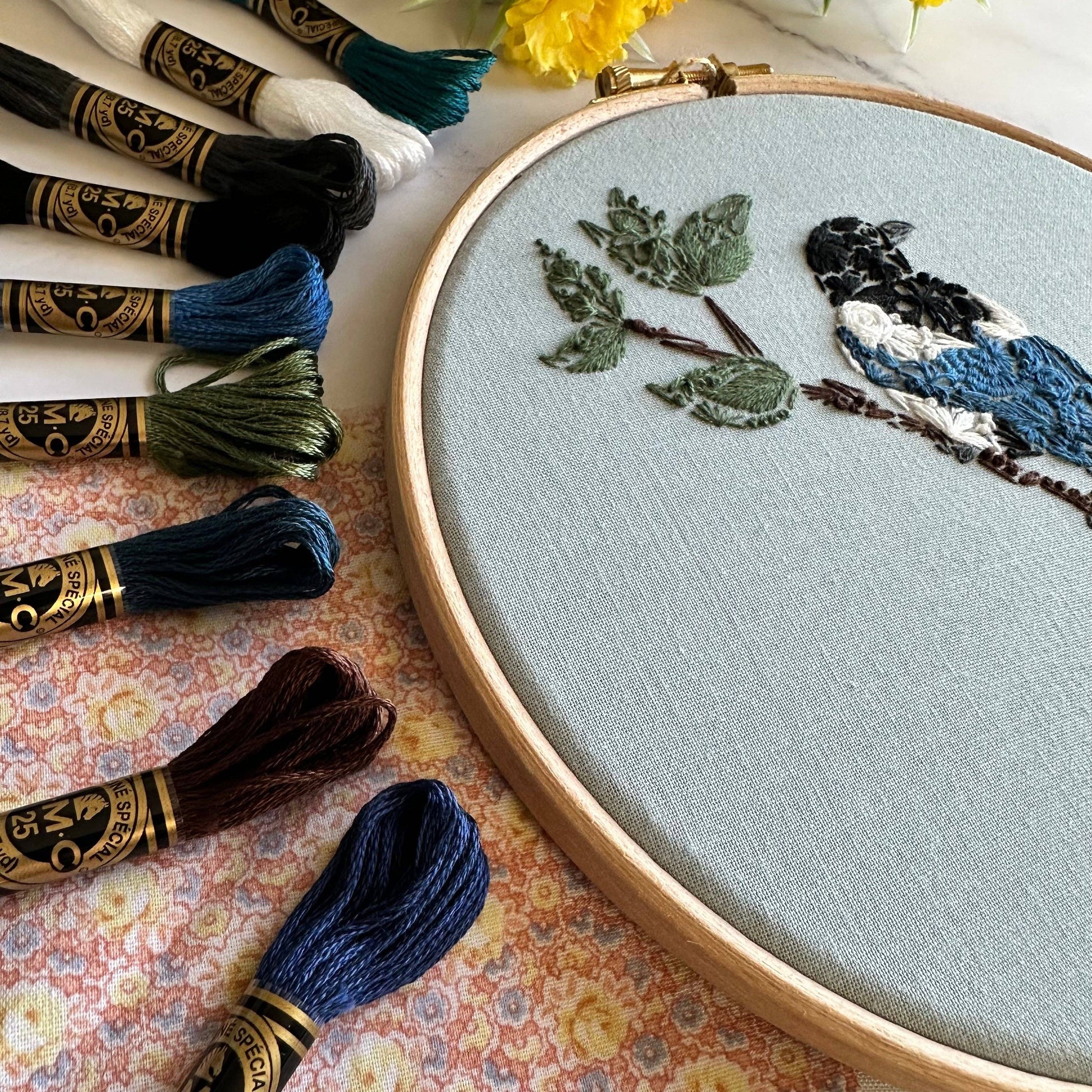 Nest Embirdery Mister Magpie Embroidery Kit Embroidery Kit