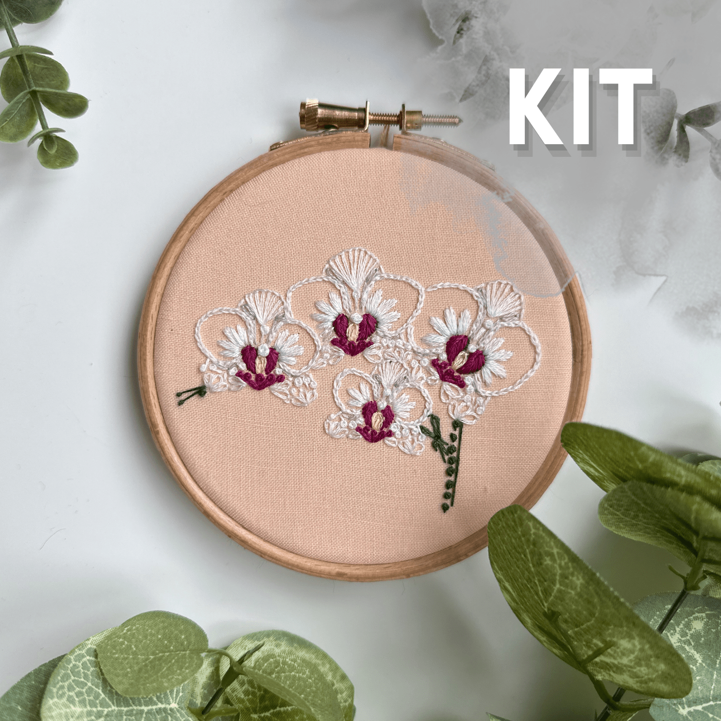 Nest Embirdery Opulent Orchid Mini Kit Embroidery Kit