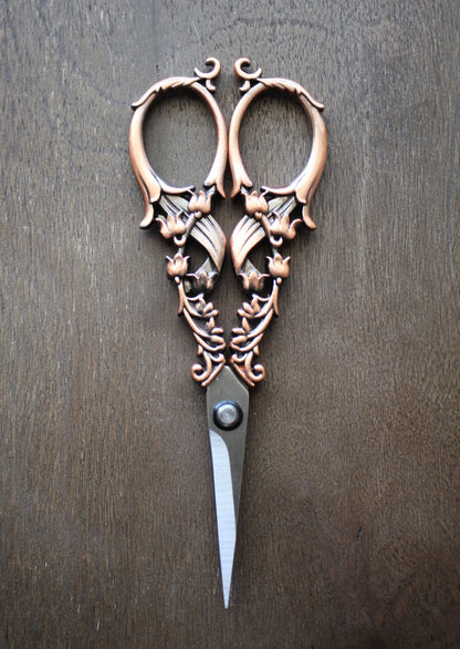 NNK Press Antique Copper Tulip Garden Embroidery Scissors Scissors