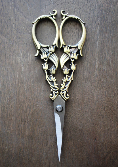 NNK Press Antique Gold Tulip Garden Embroidery Scissors Scissors