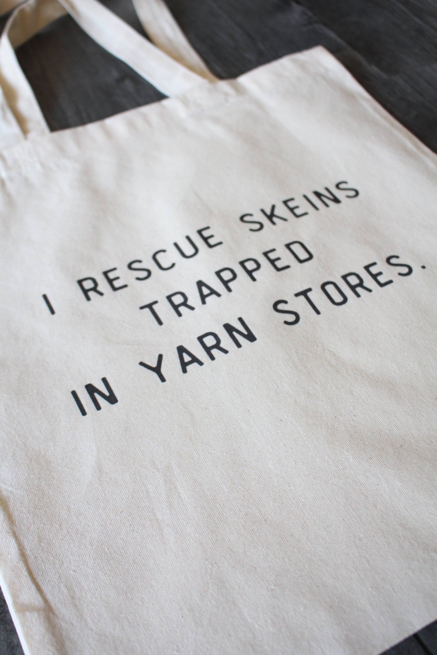 NNK Press "I Rescue Skeins Trapped In Yarn Stores" Tote Tote Bags