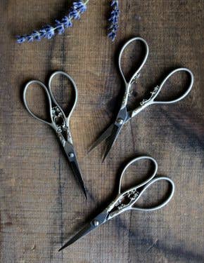NNK Press Silver Floral Teardrop Scissors Scissors
