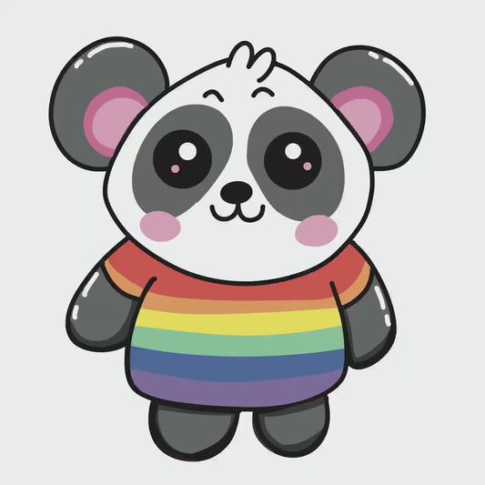 Rainbow Shirt Panda Digital Sticker