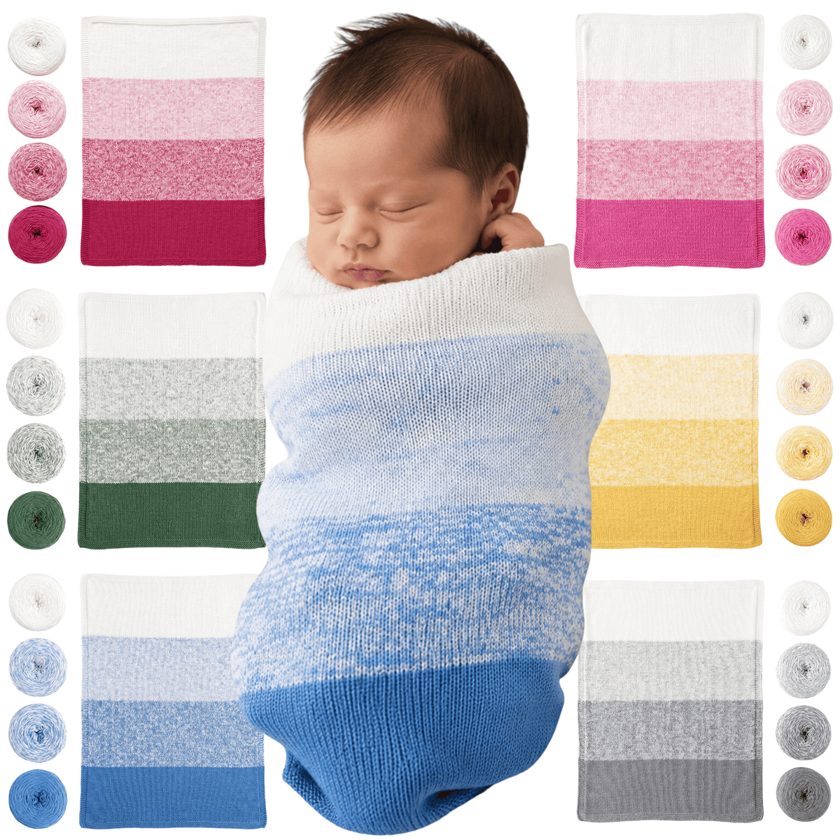 Revolution Fibers Baby Bloom | Gradient Yarn Baby Blanket Kit Knitting Kits