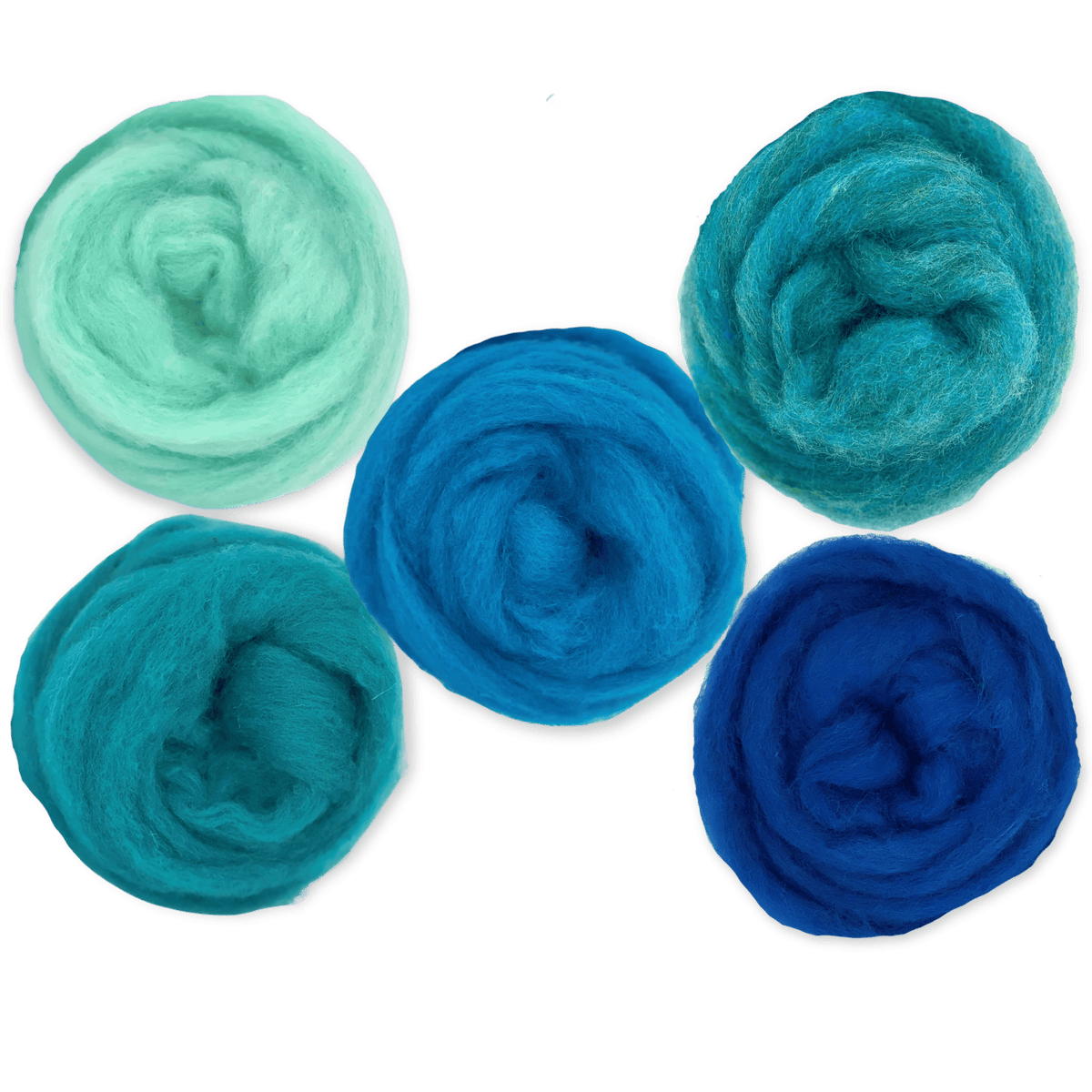 Revolution Fibers Deep Sea Carded Corriedale Wool Sliver Variety Pack Wool Roving