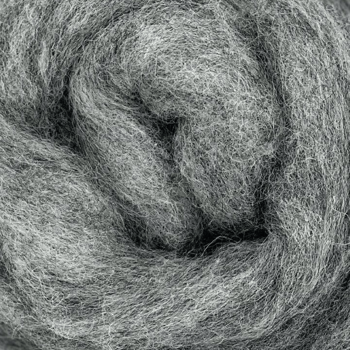 Revolution Fibers Grey Spectrum Carded Corriedale Wool Sliver Variety Pack Wool Roving