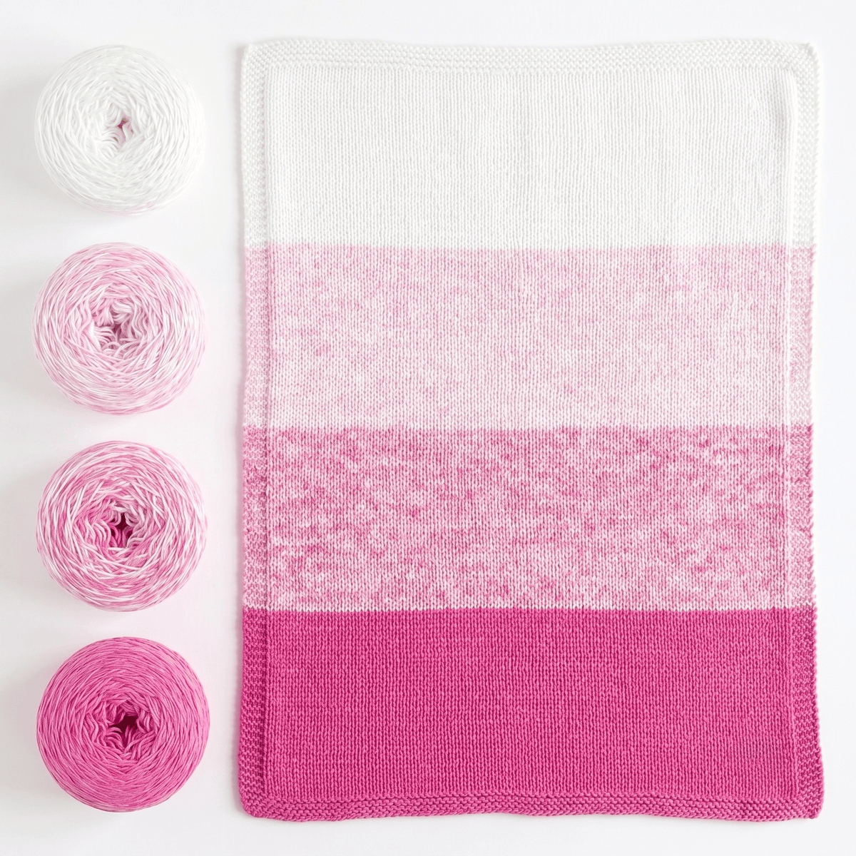 Revolution Fibers Pink Flamingo Baby Bloom | Gradient Yarn Baby Blanket Kit Knitting Kits