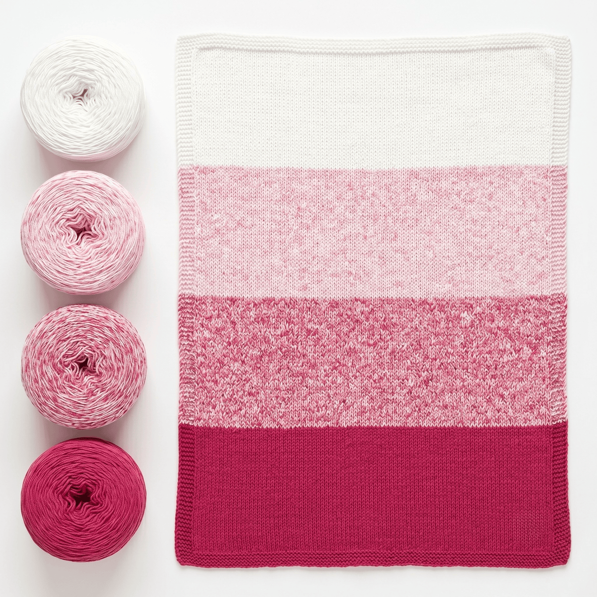 Revolution Fibers Rose Dust Baby Bloom | Gradient Yarn Baby Blanket Kit Knitting Kits