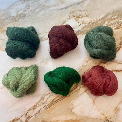 Revolution Fibers Shetland Collection | Forest Plum Bundle of Dyed Wool Tops | 150 Grams, 29 Micron Wool Roving