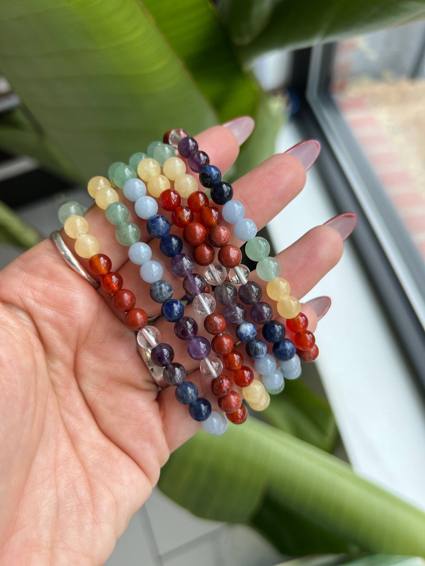 Sapphire & Sage Chakra Beaded Crystal Bracelet Bracelet